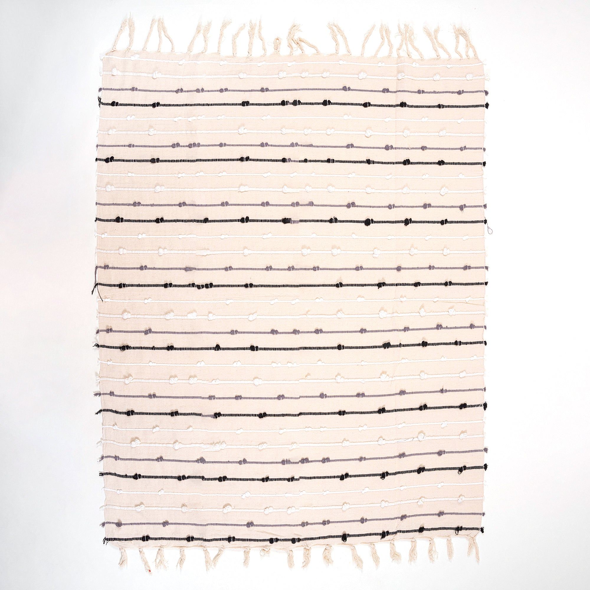 Cream Soft Cotton Throw Woven Handloom For Living Room